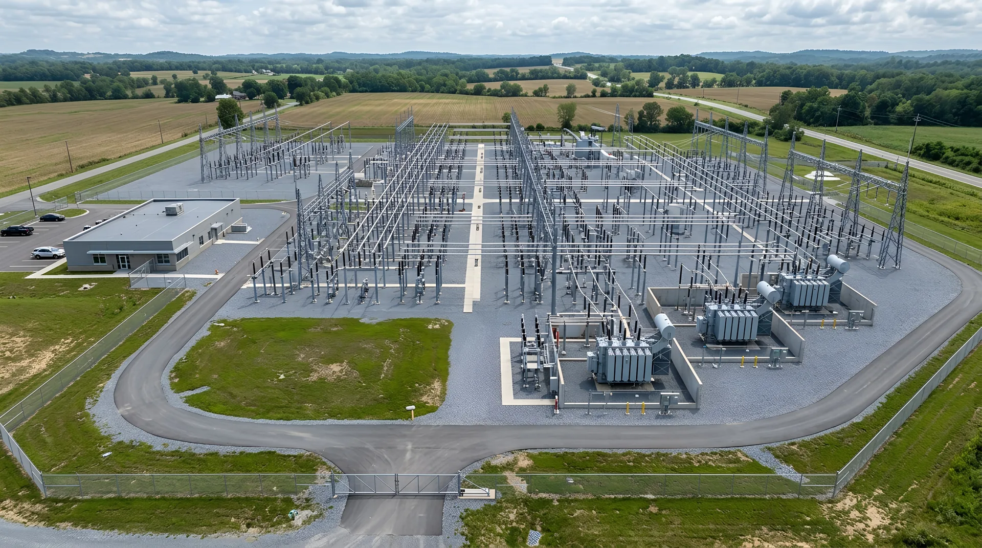 Electrical substation feeding the U.S. power grid