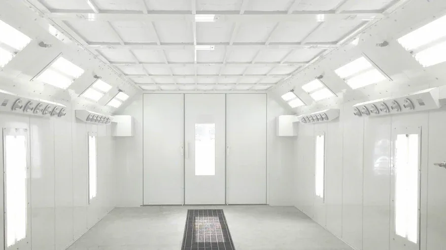 Blast room for surface preparation at FabTek Industries
