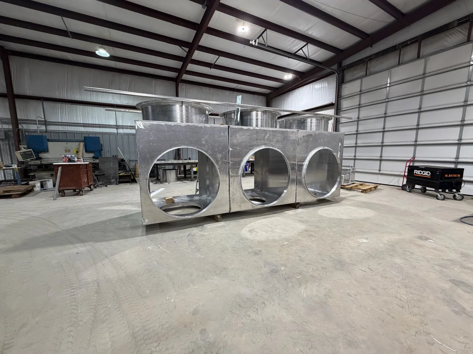 Aluminum non-segregated bus duct housing assembly fabricated at FabTek Industries in Hazlehurst, Mississippi