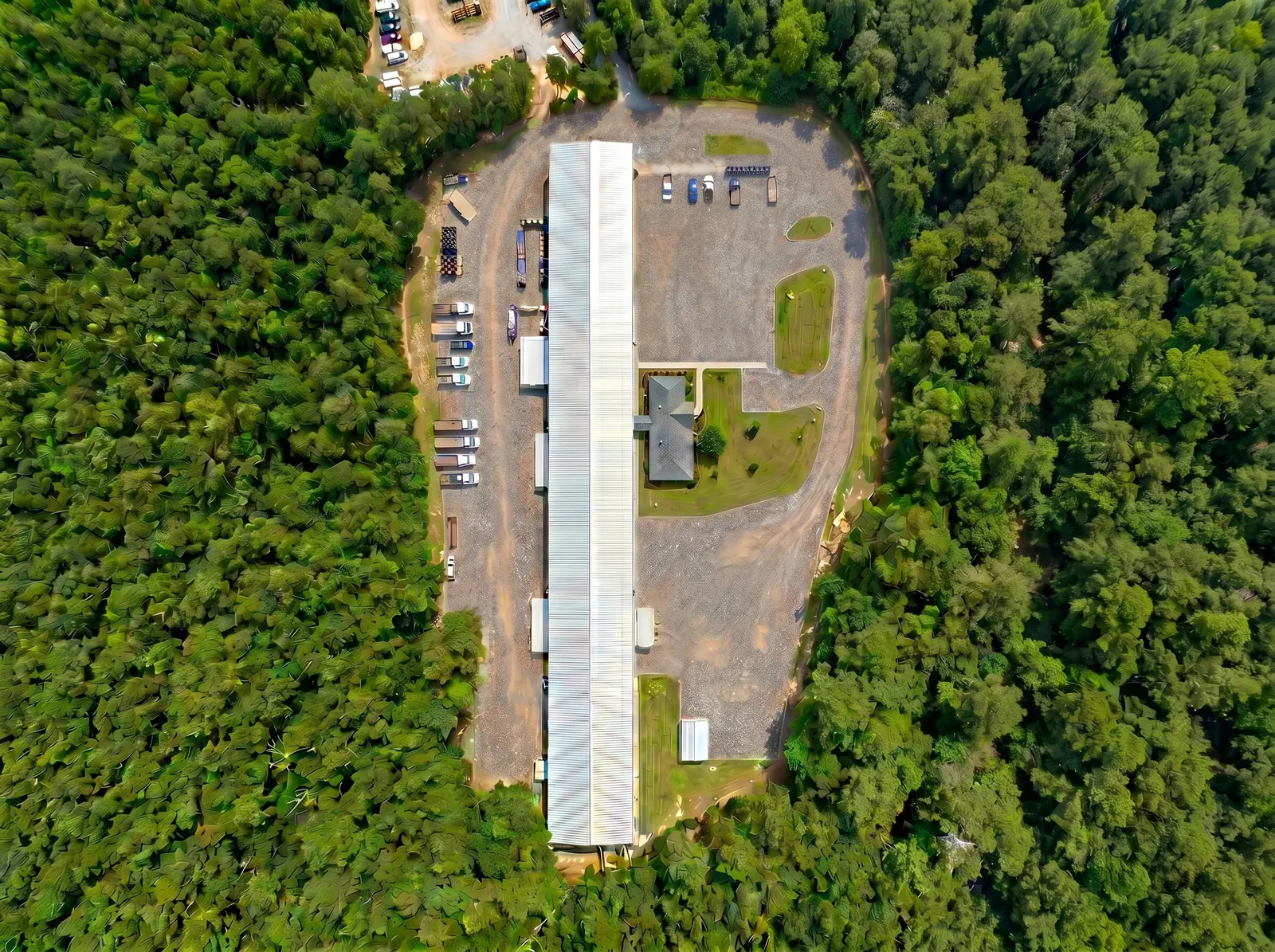 Top-down aerial view of FabTek Industries Site 02 production facility in Hazlehurst, Mississippi