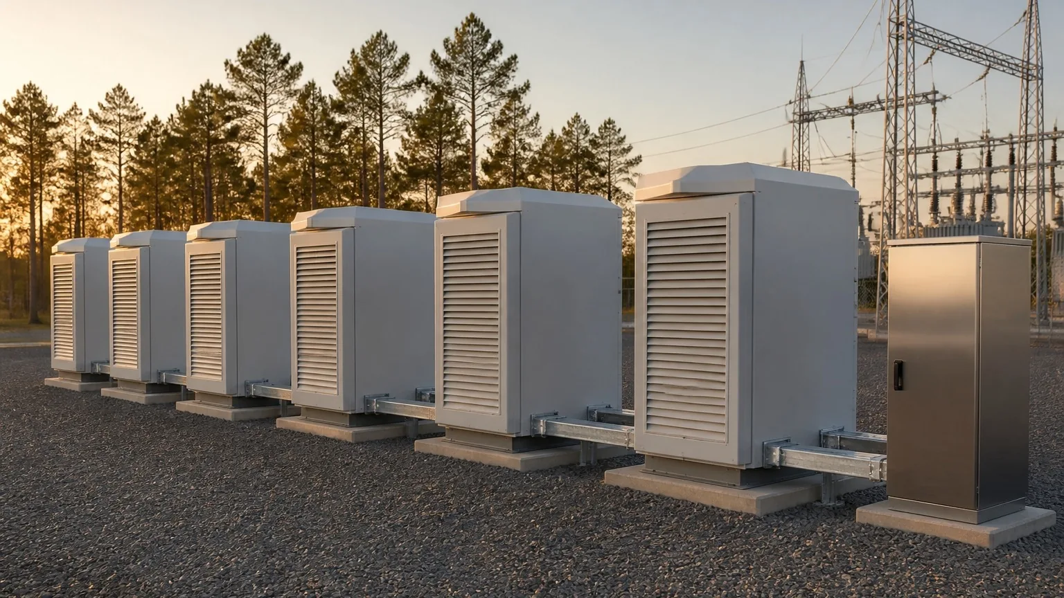 Enclosure row at a storage site — FabTek Industries