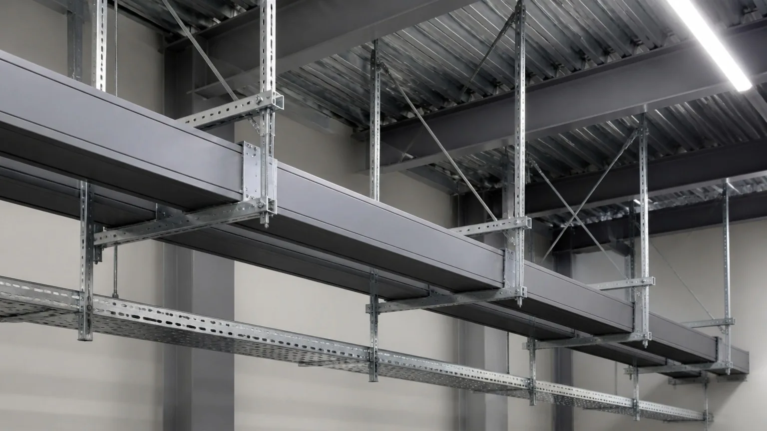 Enclosed bus on trapeze hangers — FabTek Industries