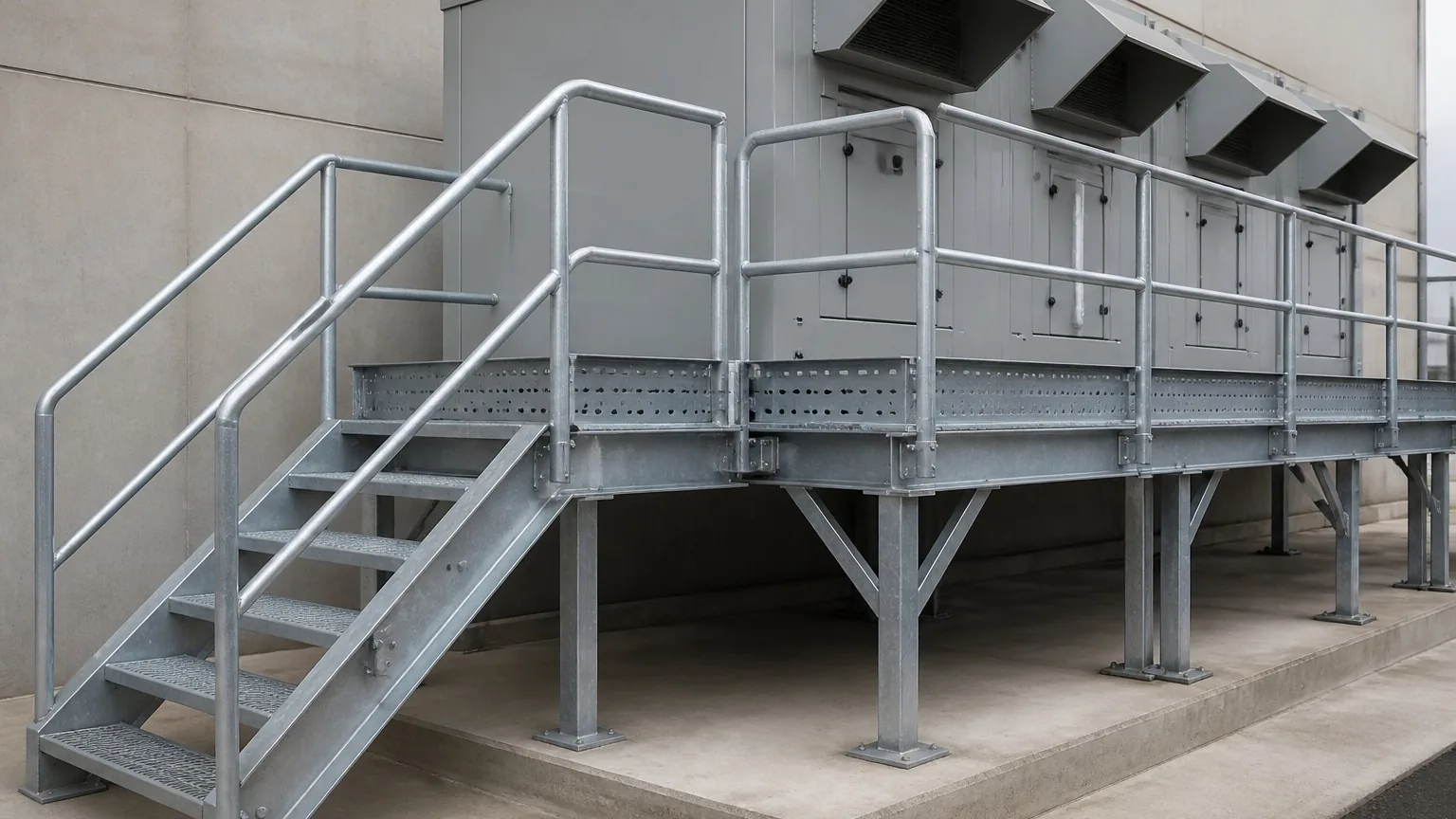Access platform around campus cooling equipment — FabTek Industries