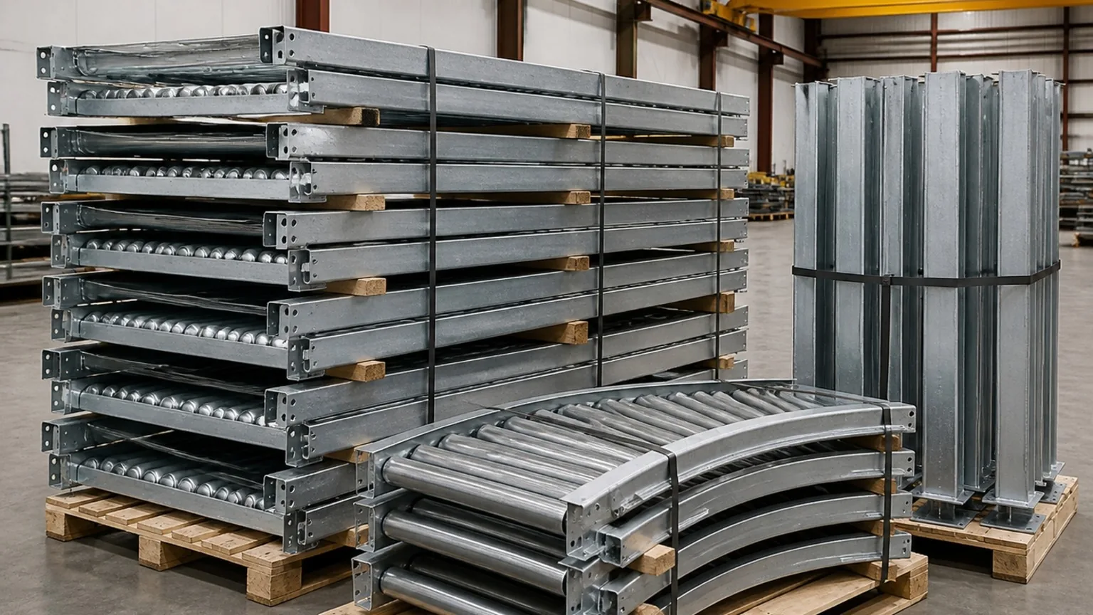 Sections and stands banded for shipment — FabTek Industries