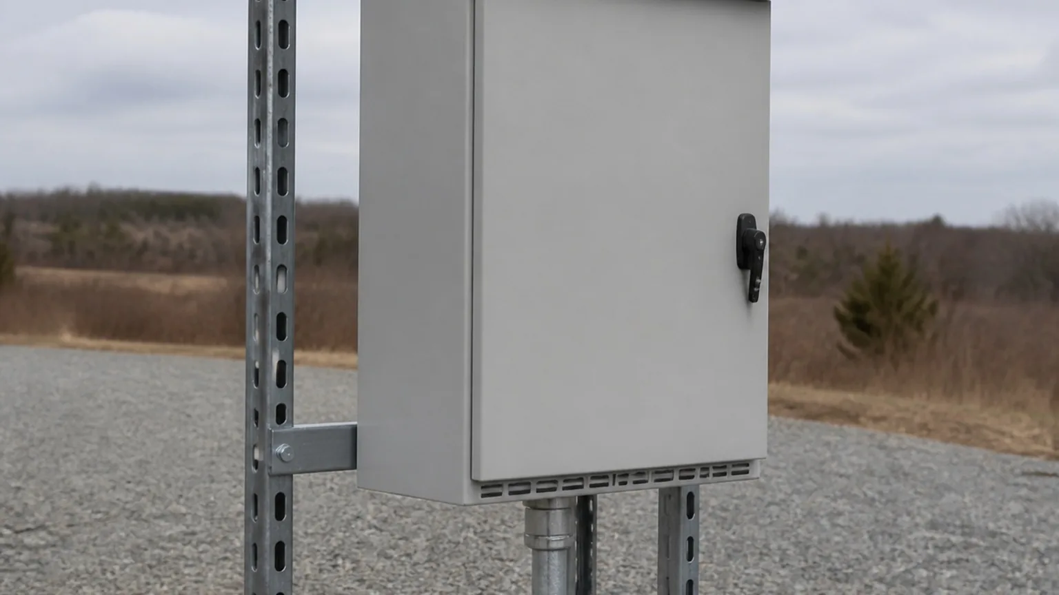 Wall-mount 3R enclosure on strut — FabTek Industries