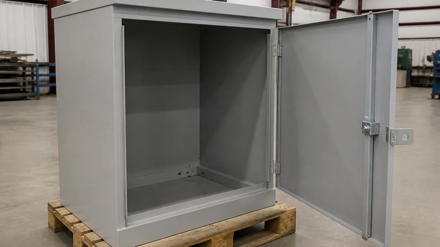 Single-phase cabinet, hood open — FabTek Industries