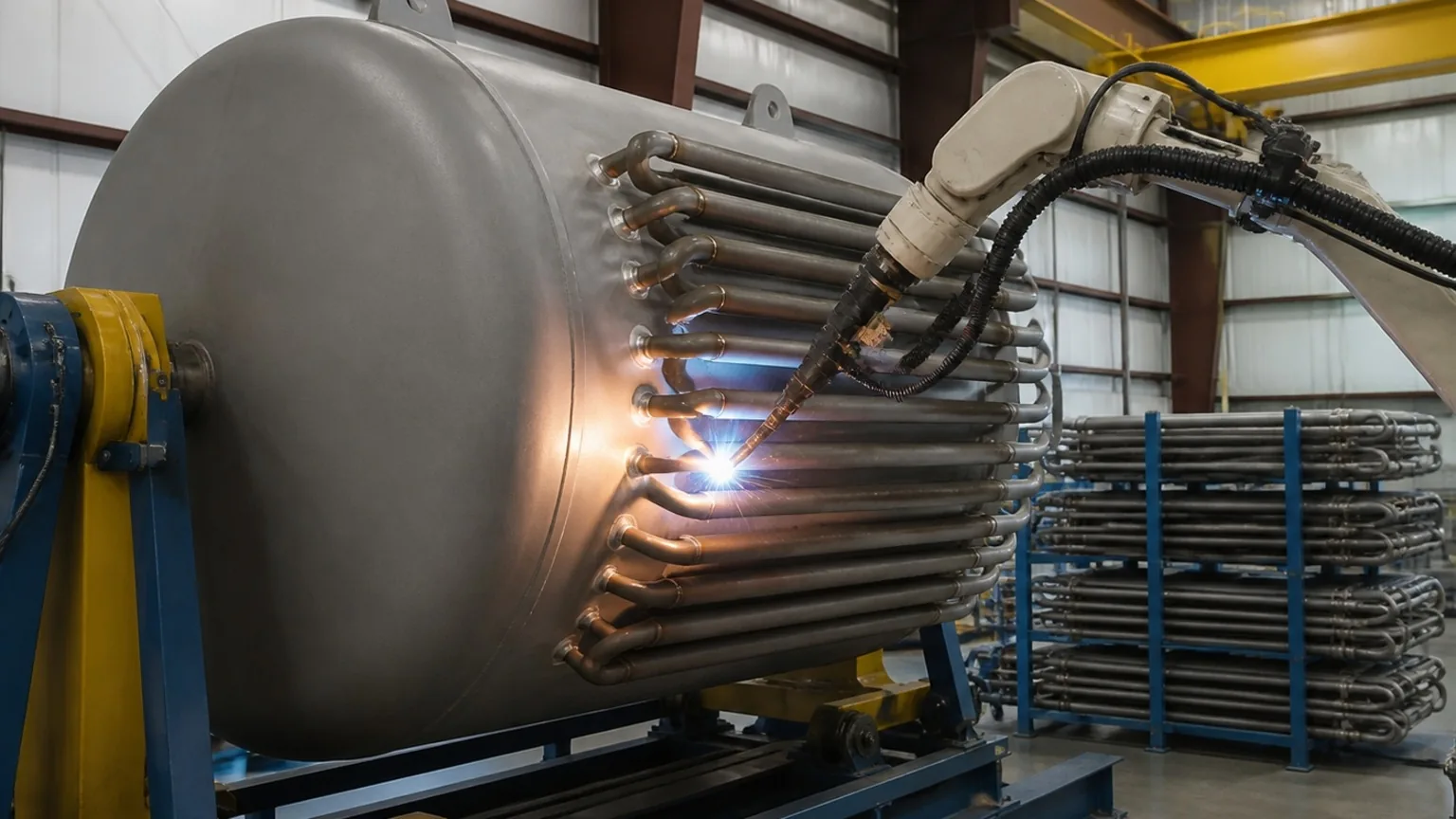 Cooling tubes welded to the shell — FabTek Industries