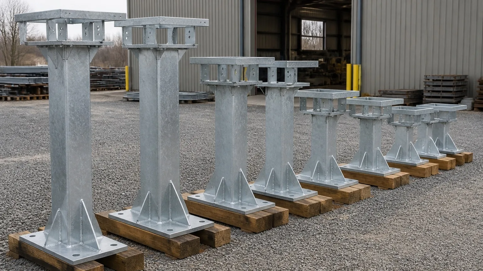 Equipment stands staged for shipment — FabTek Industries