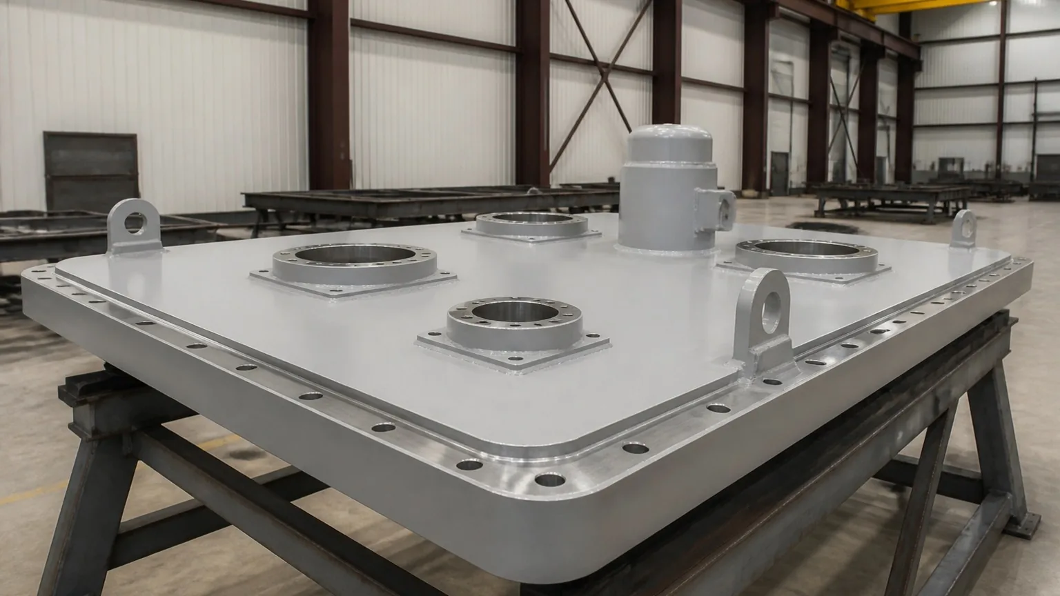 Tank cover with bushing pads — FabTek Industries