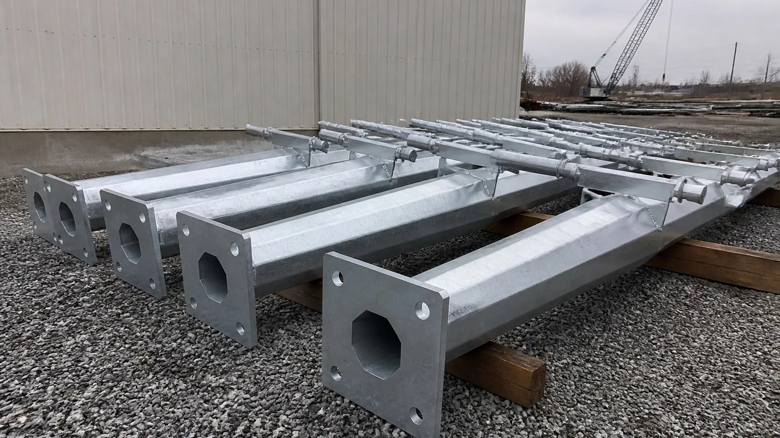 Galvanized poles ready to ship — FabTek Industries